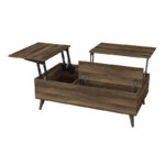 Τραπεζάκι σαλονιού Roy με σερβιτόρο από μελαμίνη χρώμα καρυδί 121x69x40εκ.