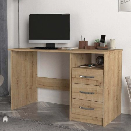 Γραφείο εργασίας Eldoris από μελαμίνη χρώμα sapphire oak 120x60x75εκ.