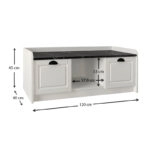 Παπουτσοθήκη μελαμίνης Rayne χρώμα λευκό - μαύρο εφέ μαρμάρου 120x40x45εκ.