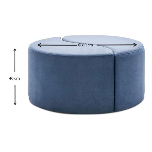 Σκαμπώ Alis βελούδινο χρώμα μπλε 80x80x40εκ.