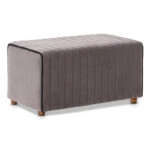 Σκαμπώ Mabel βελούδινο χρώμα γκρι 80x40x40εκ.