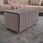 Σκαμπώ Mabel βελούδινο χρώμα γκρι 80x40x40εκ.