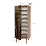 Παπουτσοθήκη - ντουλάπι Soho από μελαμίνη χρώμα sonoma 50x38x135εκ.