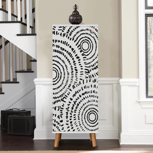 Ντουλάπι κουζίνας/μπάνιου - Παπουτσοθήκη Assiri από μελαμίνη χρώμα λευκό 50x38x135εκ.