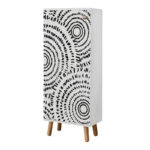 Ντουλάπι κουζίνας/μπάνιου - Παπουτσοθήκη Assiri από μελαμίνη χρώμα λευκό 50x38x135εκ.