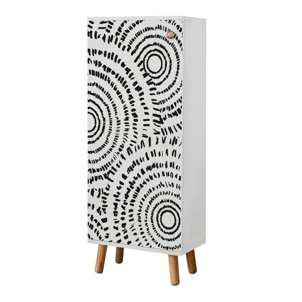 Ντουλάπι κουζίνας/μπάνιου - Παπουτσοθήκη Assiri από μελαμίνη χρώμα λευκό 50x38x135εκ.