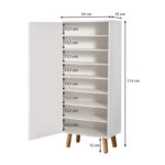 Ντουλάπι κουζίνας/μπάνιου - Παπουτσοθήκη Assiri από μελαμίνη χρώμα λευκό 50x38x135εκ.
