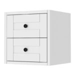 Κομοδίνο επιτοίχιο Felix  χρώμα λευκό 33,6x30x33,6εκ.