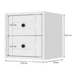 Κομοδίνο επιτοίχιο Felix  χρώμα λευκό 33,6x30x33,6εκ.