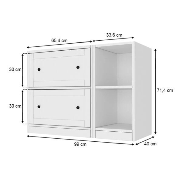 Παπουτσοθήκη - Ντουλάπι Felix  χρώμα λευκό 99x40x71,4εκ.