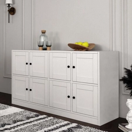 Μπουφές Felix Megapap χρώμα λευκό 129x40x71