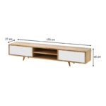 Έπιπλο τηλεόρασης Serine  χρώμα sapphire oak - λευκό 170x37x45εκ.