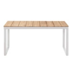 Τραπέζι κήπου Poseidon μέταλλο - ξύλο χρώμα λευκό - φυσικό 180x92x75εκ.