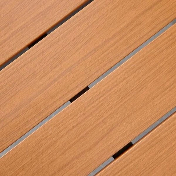 Τραπέζι κήπου Poseidon μεταλλικό - μασίφ ξύλο χρώμα μαύρο - καρυδί 150x82x75εκ.