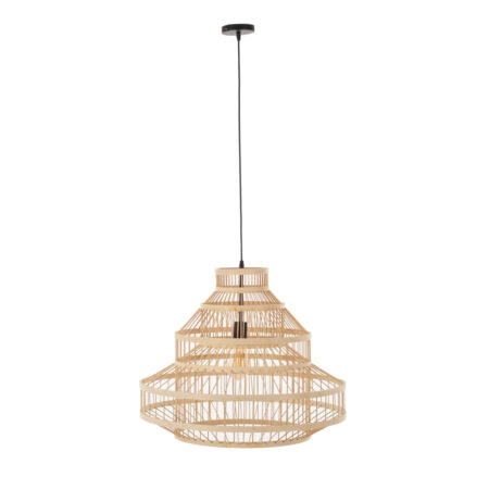 Artekko Bamboo Φωτιστικό Οροφής Μονόφωτο (Ε27) Φυσική Απόχρωση (70x70x55)cm