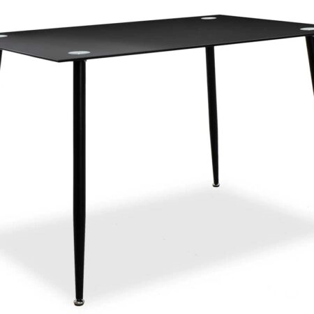 Τραπέζι Vincenzo ορθογώνιο με γυάλινη επιφάνεια μαύρο 120x80x75εκ