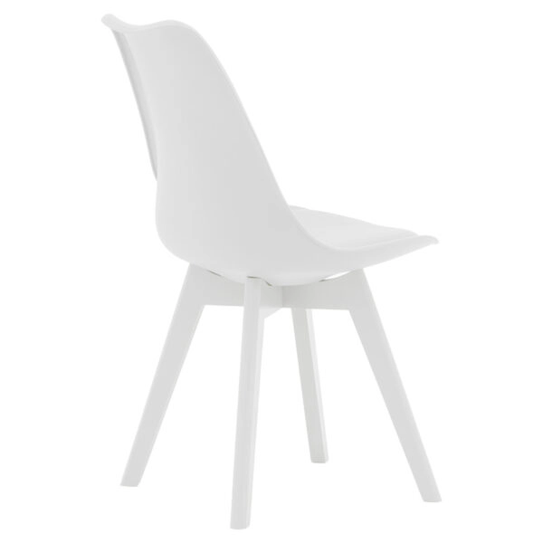 Καρέκλα Gaston  PP-PU λευκό-πόδι ξύλο λευκό 43x51x75εκ