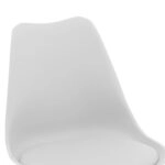 Καρέκλα Gaston  PP-PU λευκό-πόδι ξύλο λευκό 43x51x75εκ