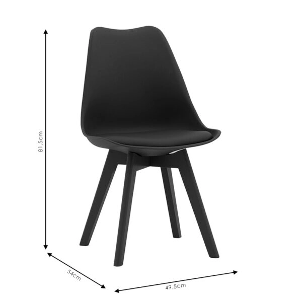 Καρέκλα Gaston  PP-PU λευκό-πόδι ξύλο λευκό 43x51x75εκ