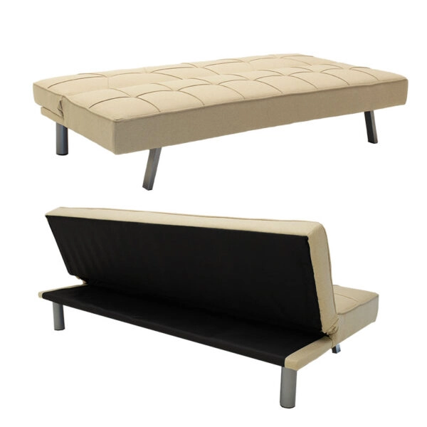 Καναπές-κρεβάτι Travis  3θέσιος με ύφασμα μπεζ 175x83x74εκ