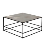 HADSTON COFFEE TABLE ΑΣΗΜΙ ΜΑΥΡΟ 80x80xH40cm