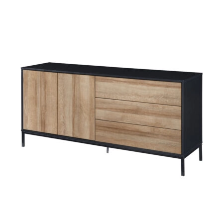 BLACKBIRD ΜΠΟΥΦΕΣ 2ΠΟΡΤΕΣ 3ΣΥΡΤΑΡΙΑ RIVIERA OAK ΜΑΥΡΟ 150x40xH75