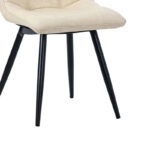Καρέκλα Nely  pu ανοιχτό μπεζ-πόδι μαύρο μέταλλο 46x61x86εκ
