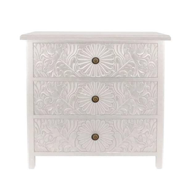 MARGARET ΚΟΜΟΤΑ 3ΣΥΡΤΑΡΙΑ ΛΕΥΚΟ 80x35xH81cm