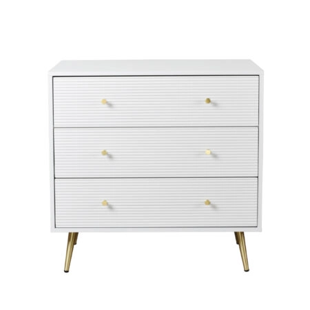 ZIZEL ΣΥΡΤΑΡΙΕΡΑ 3ΣΥΡΤΑΡΙΑ ΛΕΥΚΟ ΜΕ PATTERN ΧΡΥΣΟ 80x40xH79cm