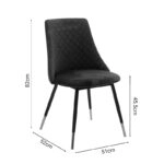 Καρέκλα Giselle βελούδο μαύρο-πόδι μαύρο χρυσό