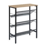 PLEXUS ΠΑΠΟΥΤΣΟΘΗΚΗ 3ΡΑΦΙΑ ΚΑΡΥΔΙ ΜΑΥΡΟ 60x30xH80cm