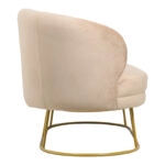 Καναπές διθέσιος Rony  βελούδο μπεζ-πόδι χρυσό μέταλλο 135x75x85εκ