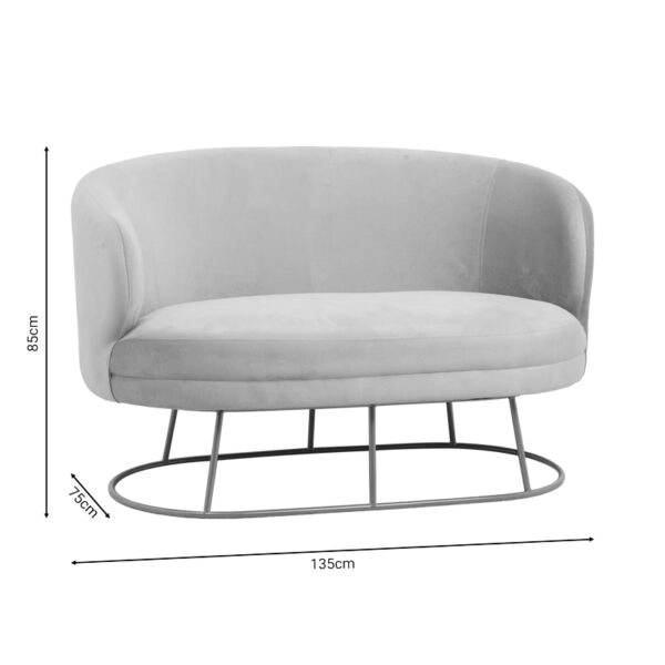 Καναπές διθέσιος Rony  βελούδο μπεζ-πόδι χρυσό μέταλλο 135x75x85εκ