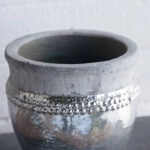 Uma Κασπώ από Τερακότα Ασημί/Γκρι (20,3x20,3x19,1)cm Σετ/2