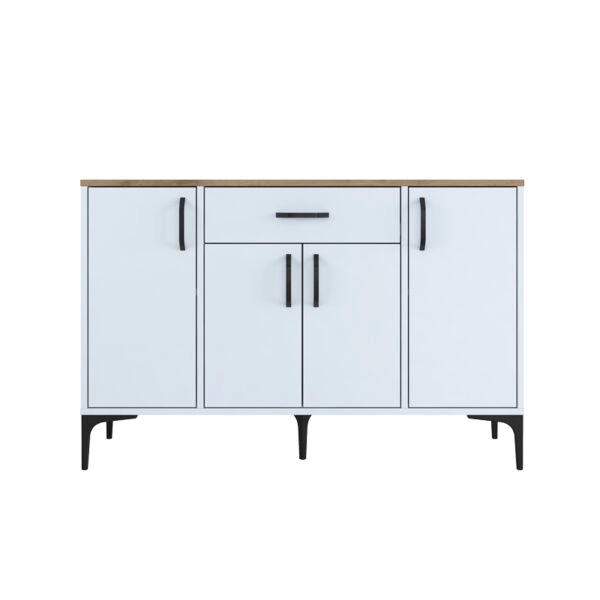 Μπουφές Ubron λευκό-καρυδί μελαμίνης 120x40x78.6εκ