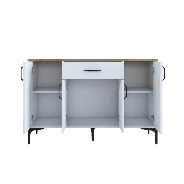 Μπουφές Ubron λευκό-καρυδί μελαμίνης 120x40x78.6εκ