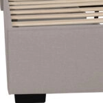 Κρεβάτι Veloty ύφασμα μπεζ με συρτάρια 150x200εκ