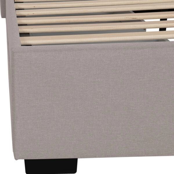 Κρεβάτι Veloty ύφασμα μπεζ με συρτάρια 150x200εκ