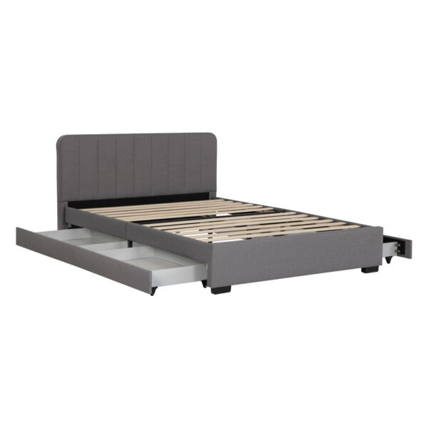 Κρεβάτι Veloty  ύφασμα ανθρακί με συρτάρια 150x200εκ