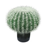 ΤΕΧΝΗΤΟΣ ΚΑΚΤΟΣ ΜΠΑΛΑ ΠΡΑΣΙΝΟΣ ΜΕ ΛΕΥΚΑ/ΚΙΤΡΙΝΑ ΑΓΚΑΘΙΑ ΣΕ ΓΛΑΣΤΡΑ - Υ55cm 2/ΚΙΒ