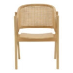 Πολυθρόνα Wenzy  φυσικό Rattan - μασίφ ξύλο toon 58x58x82εκ