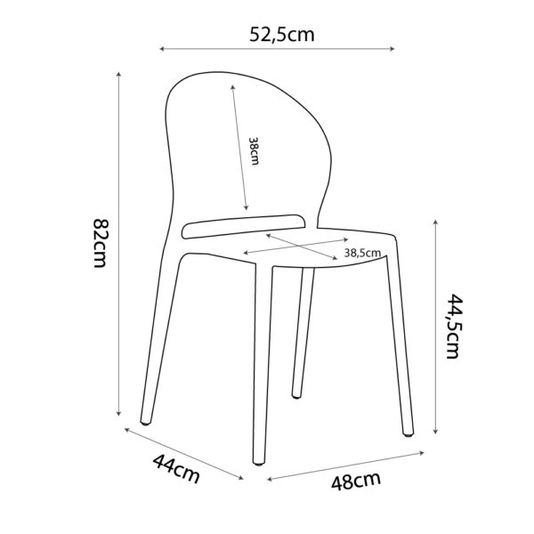 TRENDO ΚΑΡΕΚΛΑ ΛΕΥΚΟ 50,5x44xH83cm