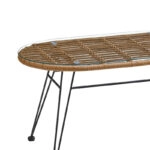 Τραπέζι Naoki  μαύρο μέταλλο-pe φυσικό-γυαλί 100x45x46εκ