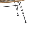 Τραπέζι Naoki  μαύρο μέταλλο-pe φυσικό-γυαλί 100x45x46εκ