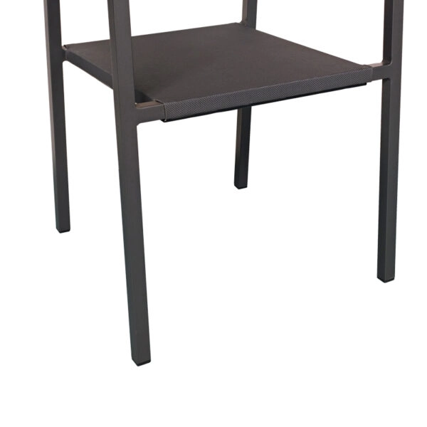 Πολυθρόνα αλουμινίου Savor  στοιβαζόμενη ανθρακί σκελετός-textilene φυσικό rattan 55x58x83εκ