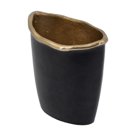 Artekko Zyra Μαύρο Διακοσμητικό Μεταλλικό Βάζο με Χρυσό (17.5x11x19)cm