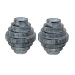 Artekko Fluted Μπλε Ημιδιάφανο Διακοσμητικό Βάζο με Ραβδώσεις (15x15x17)cm 2pcs