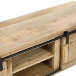 Aatrox Έπιπλο Τηλεόρασης Ξύλινο με Συρόμενη Πόρτα Φυσική Απόχρωση (140x40x45)cm