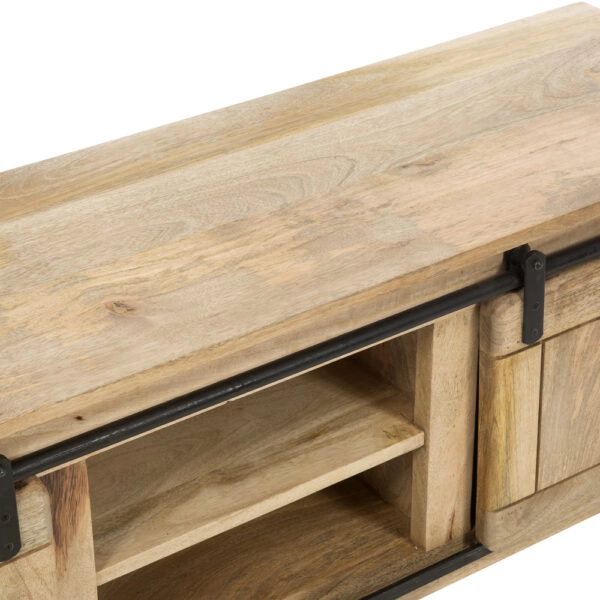 Aatrox Έπιπλο Τηλεόρασης Ξύλινο με Συρόμενη Πόρτα Φυσική Απόχρωση (140x40x45)cm