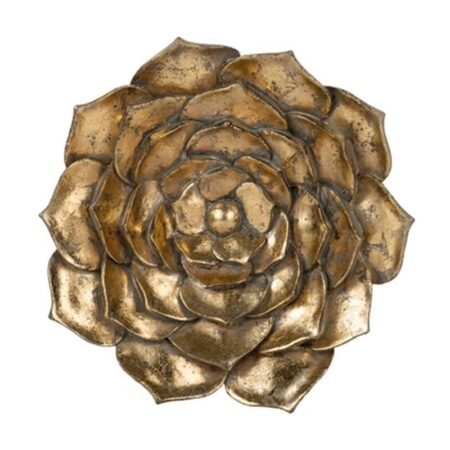 Artekko Flower Χρυσό Επιτοίχιο Διακοσμητικό Λουλούδι Ρητίνης (25.5x3.5x25.5)cm